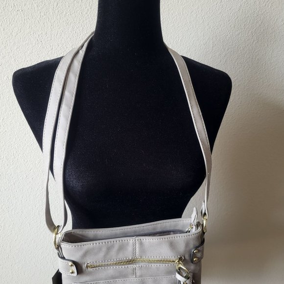 Chateau Crossbody Zipper Purse Handbag, Gray, 9"x9" *NWT* - Picture 8 of 10